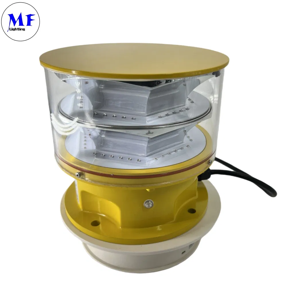 چراغ مانع هوانوردی LED فوتوسل دایکست IP66 مخابراتی زرد سکوی نفت و گاز فراساحلی 1