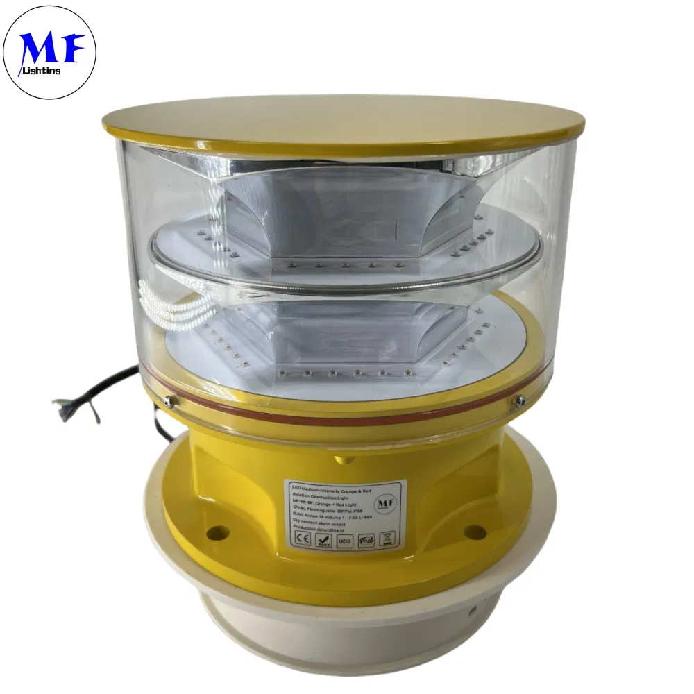 چراغ مانع هوانوردی LED فوتوسل دایکست IP66 مخابراتی زرد سکوی نفت و گاز فراساحلی 2