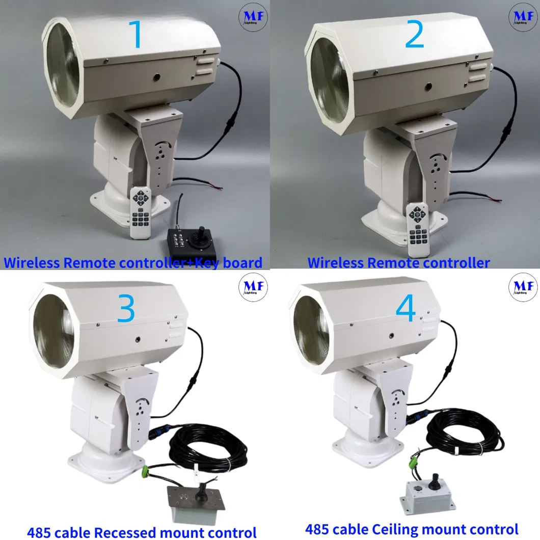 چراغ جستجو LED 200W 300W IP66 ضدآفتاب فولاد ضد خوردگی 1000m 3000m کشتی دریایی قایق از راه دور جستجو نجات چراغ جستجو 13