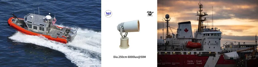 چراغ جستجو LED 200W 300W IP66 ضدآفتاب فولاد ضد خوردگی 1000m 3000m کشتی دریایی قایق از راه دور جستجو نجات چراغ جستجو 17