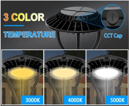 چراغ باغ LED قابل تنظیم ضد رطوبت IP65 150W ضد آب 140lm / W سیاه پری چمن حیاط پست بالا 1