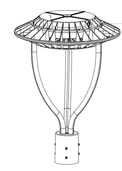 چراغ باغ LED قابل تنظیم ضد رطوبت IP65 150W ضد آب 140lm / W سیاه پری چمن حیاط پست بالا 2