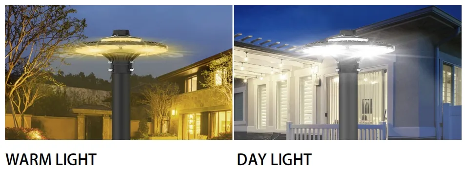 چراغ باغی LED قابل تنظیم 150 وات IP65 ضد آب داخلی 130lm/W گرد مشکی حیاط پارک محوطه بالای پایه 10