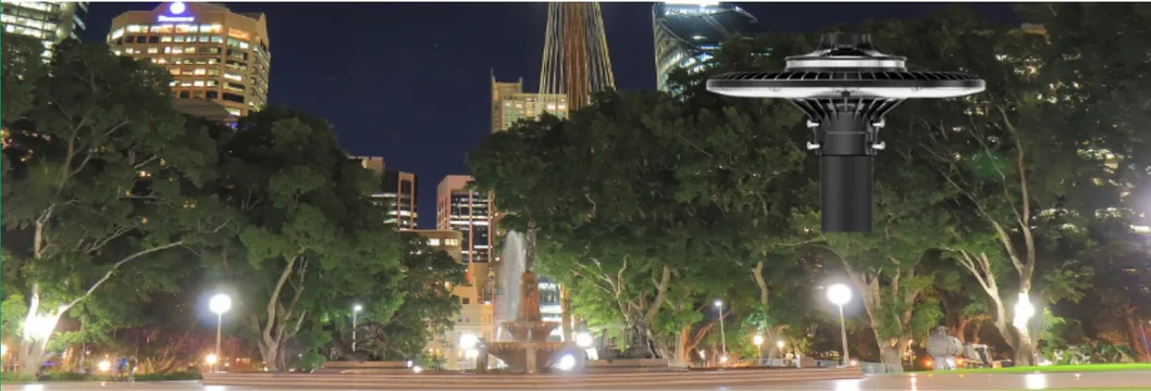 چراغ باغی LED قابل تنظیم 150 وات IP65 ضد آب داخلی 130lm/W گرد مشکی حیاط پارک محوطه بالای پایه 13