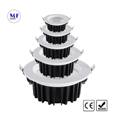 COB LED Recessed Downlight 30W Triac 0-10V Dali-2 Dt6 Dt8 Dimmable Tuya Zigbee Tuya WiFi Smart Control Ugr<19 Die-Cast Aluminum Ceiling Down Light