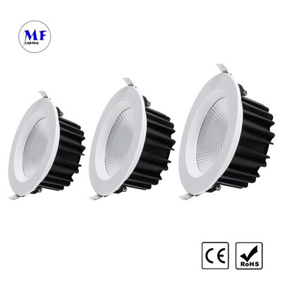 COB LED Recessed Downlight 30W Triac 0-10V Dali-2 Dt6 Dt8 Dimmable Tuya Zigbee Tuya WiFi Smart Control Ugr<19 Die-Cast Aluminum Ceiling Down Light