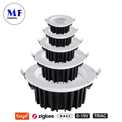 35W 100lm/W LED Spot Down Light Anti-Glare CCT Adjustable CRI90 Triac /0-10V/Dali-2/Tuya Zigbee Dimmable Beam Angle 60° Recessed COB for Commercial and Recidential Places
