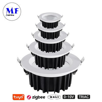 Factory Price IP40 CCT Adjustable Triac Dali Tuya Dimmable Smart Zigbee 35W 50W COB LED Recessed Spot Down Light for Kitchen Industrial Retail Commercial Spaces