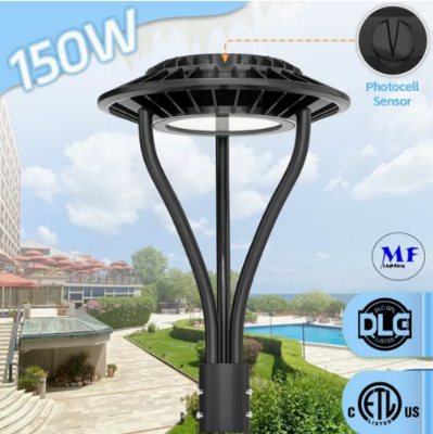 چراغ باغ LED قابل تنظیم ضد رطوبت IP65 150W ضد آب 140lm / W سیاه پری چمن حیاط پست بالا