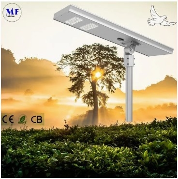 LED خورشید خیابان باغ نور سنسور حرکت سفید نقره 120W 100W 80W آلومینیوم. IP66 پیاده رو ویلا حیاط
