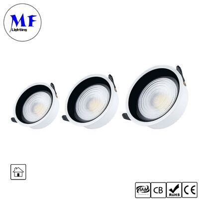 7W CRI90 160lm/W Spot Downlight Triac /0-10V/Dali-2 زاویه نوری گسترده ضخیم 120° 6INCH/8INCH LED ضد درخشش LED برای فضاهای تجاری