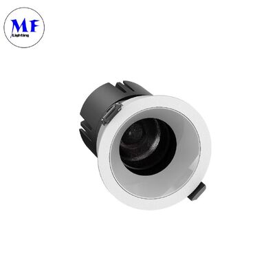 ETL Driver Anti-Glare Recessed LED Downlight COB Chip 15°/24°/36°/55° زاویه پرتو 110-120LM/W روشنایی بالا 5CCT نور پایین سقف