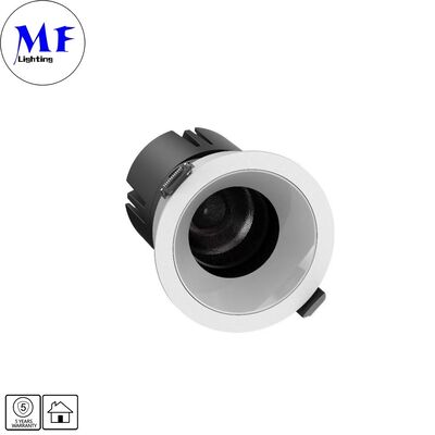 7W LED Down light CRI90 High LM 120lm/W ETL Driver 110Vac DIP 5CCT تنظیم پذیر 200-240VAC Triac/0-10V/ Dali /dali-2 Dimmable Recessed Anti-glare LED Spot Downlight برای فضاهای تجاری