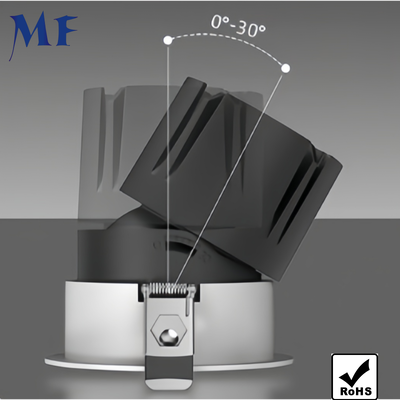 LED Down Light Spotlight گرد ضد درخشش 10W 20W 25W 120lm/W EIK07 ETL راننده 5 CCT تنظیم Dali Dim COB