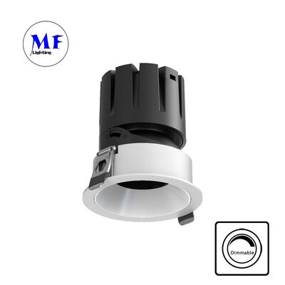 لنز اپتیکال نورافکن LED ضد تابش نور COB توکار، زاویه پرتو 15-55 درجه، نورپردازی قابل تنظیم 0-30 درجه، 110 ولت متناوب 5CCT DIP و 200-240 ولت متناوب نورافکن توکار قابل تنظیم
